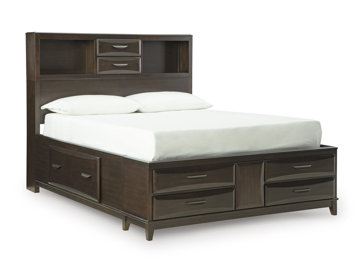 Vanmore Queen Storage Bed with Mirrored Dresser, Chest and Nightstand